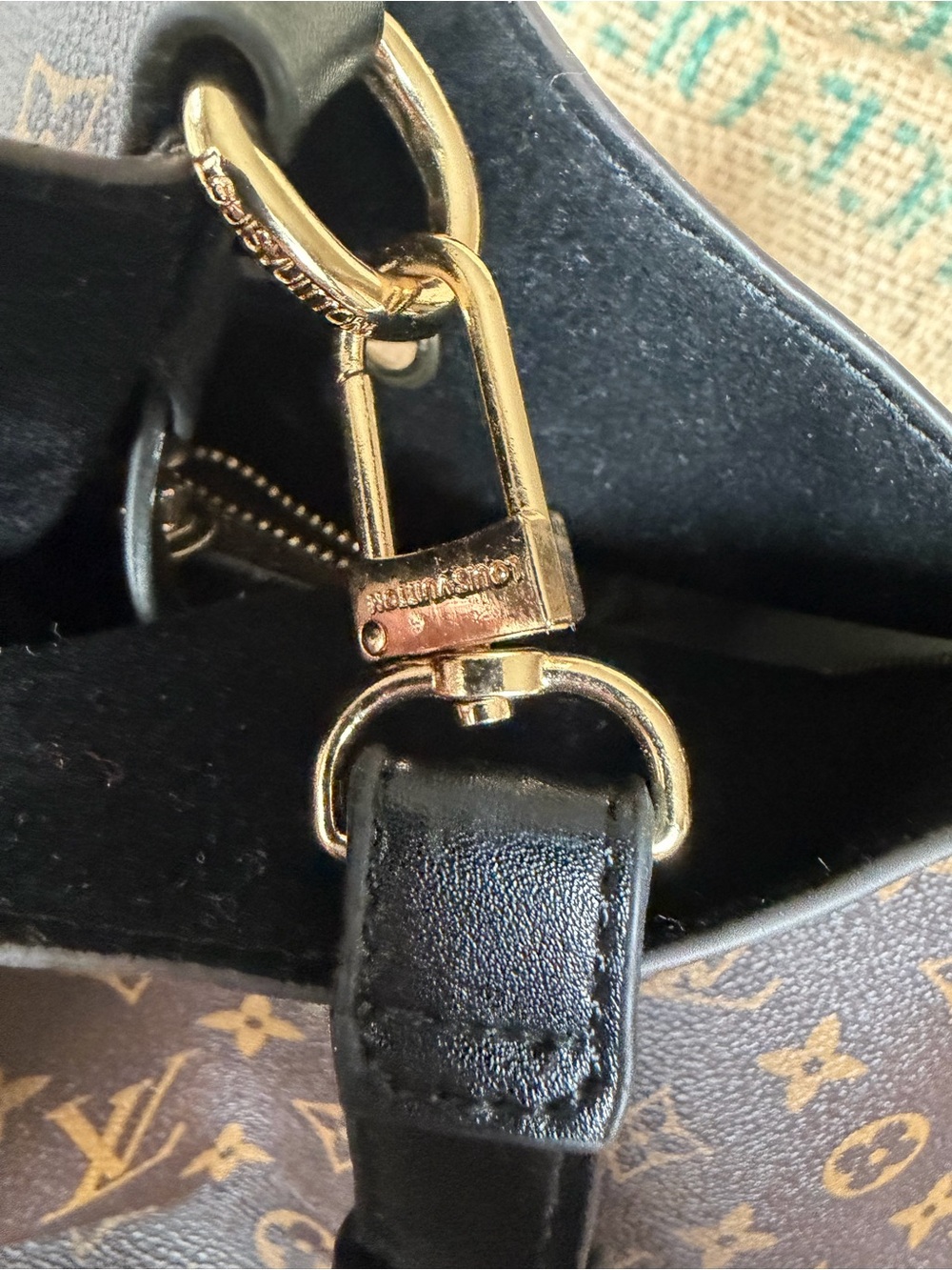 Source unknown Brown Monogram Drawstring Bucket Bag - Picture 6 of 12